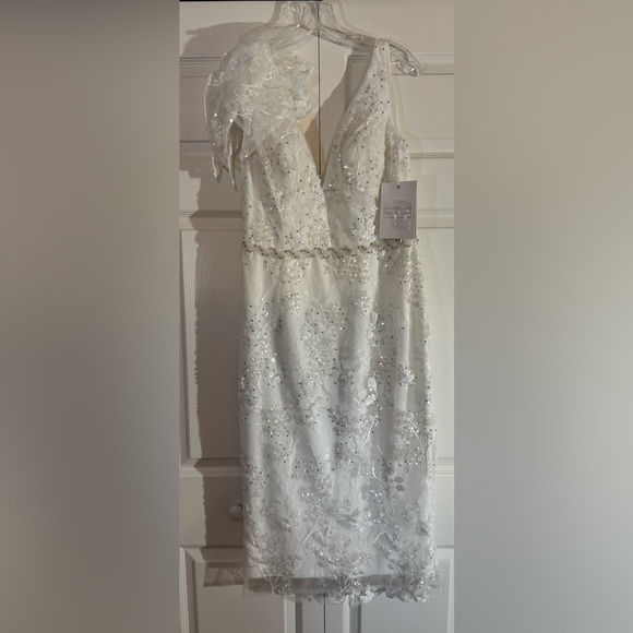 Graceful Mesh Overlay Party Dress by Mac Duggal NWT Style 79337 - Picture 5 of 11